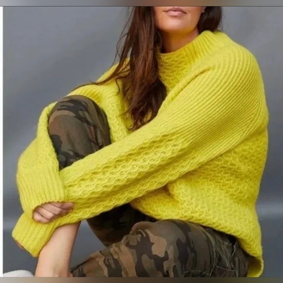 Anthropologie Sweaters - Anthropologie Bia Alpaca Mock Neck Oversized Sweater - Yellow Xs